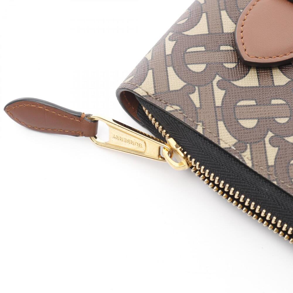 Burberry TB Monogram Shoulder Bag Canvas Leather Beige Brown - Picture 8 of 9